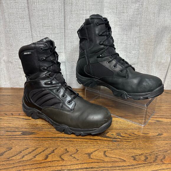 Bates Tactical Combat Boots Black Leather Nylon Side Zip Men’s 13 EW Wide - Picture 1 of 7